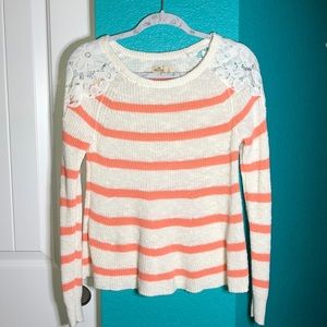 Orange and White Striped Sweater